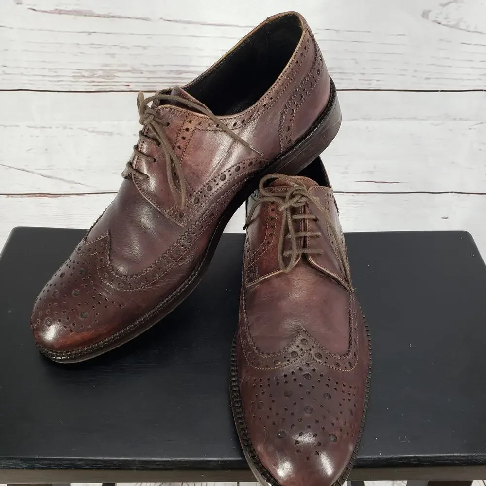 JD Marvin Made in Italy Men's Brown Vibram Oxford Shoes Size 43 EU